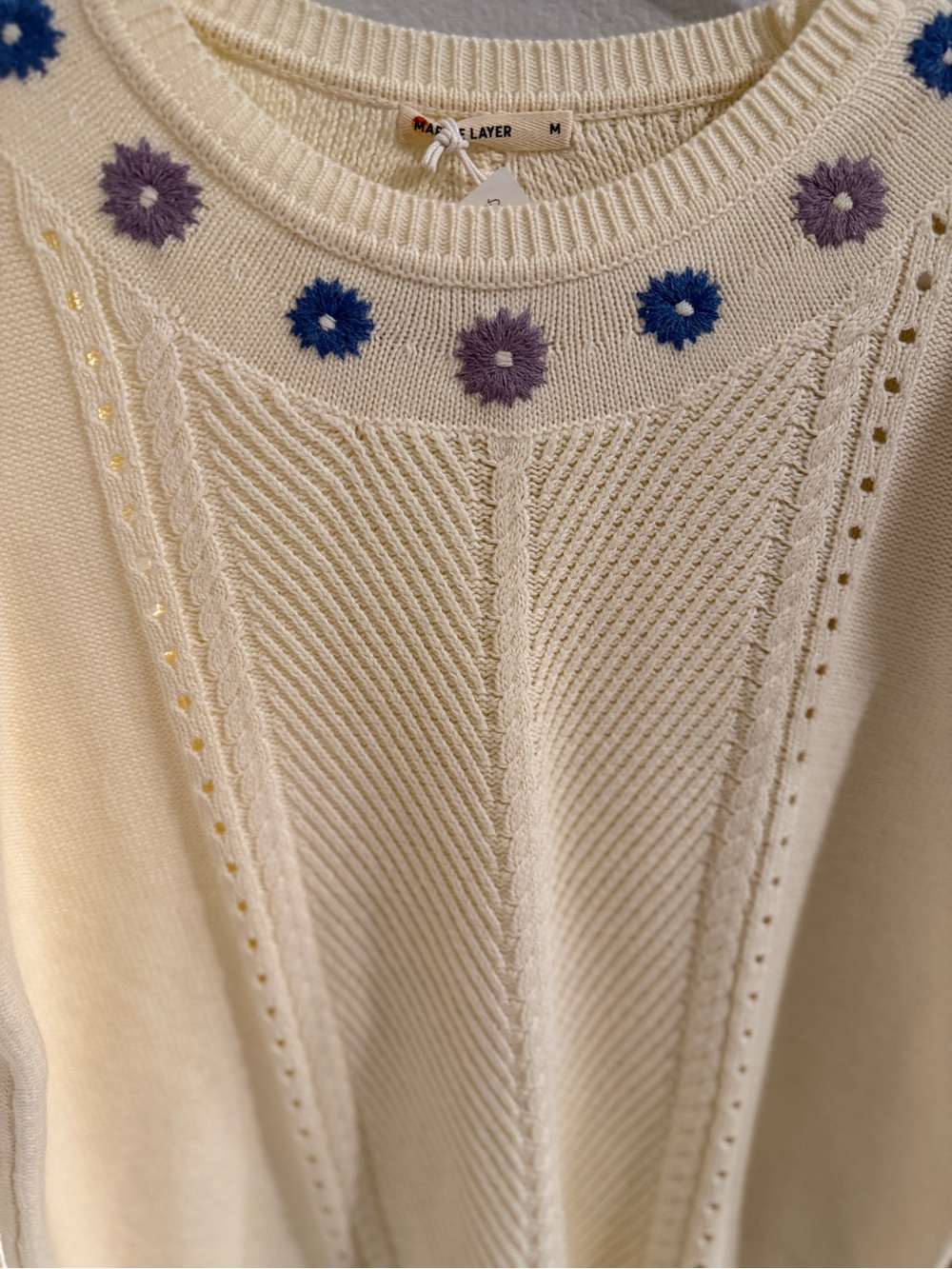 Marine Layer Jada boho floral crewneck sweater NWT M - Picture 5 of 7